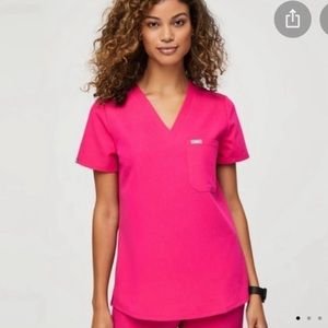 2/$75 LIMITED EDITION FIGS “Shocking Pink” Scrub Top